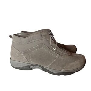 Easy Spirit Explore 24 Women's Ankle Boots Gray Suede Leather Zip Up Size 10 M